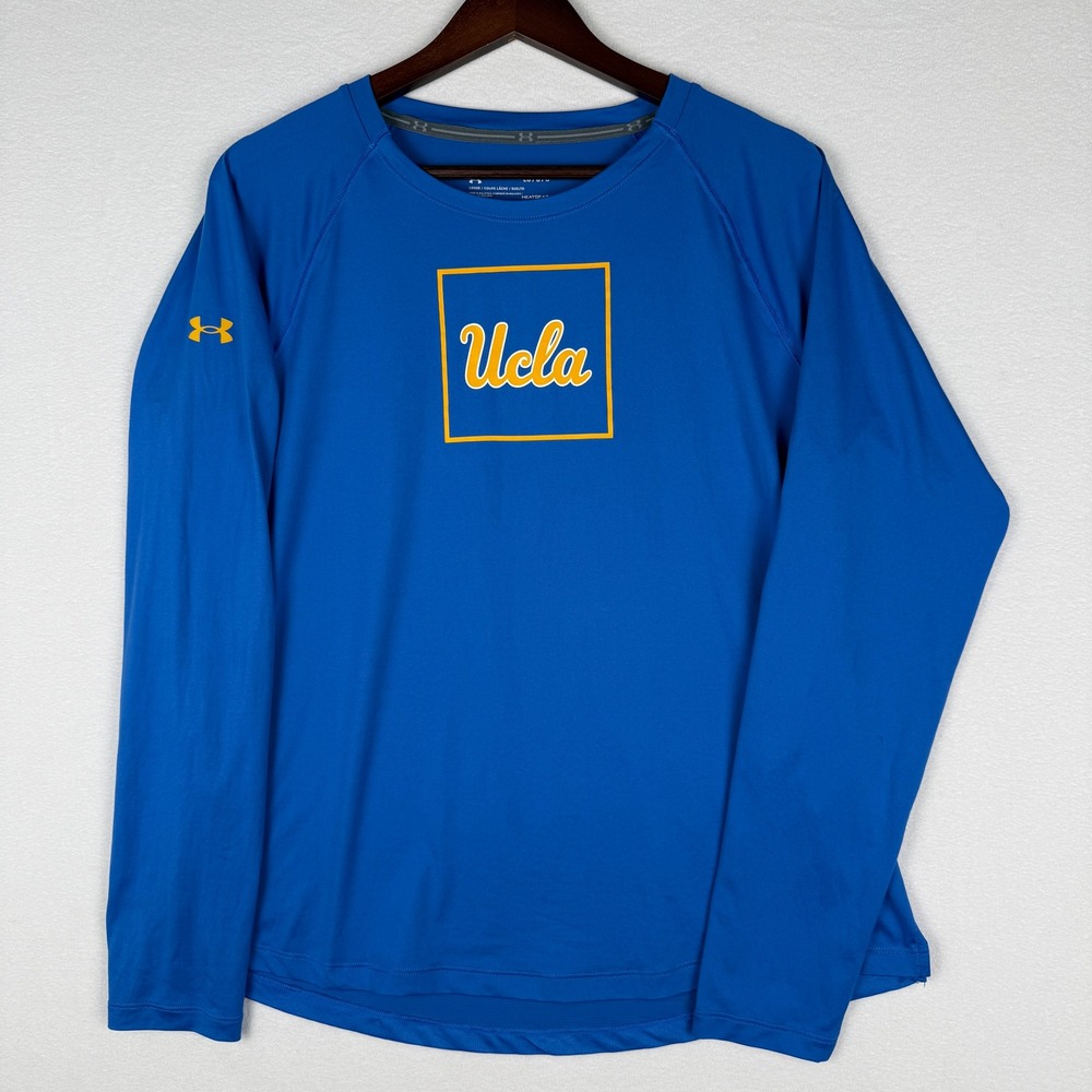 UCLA Bruins Under Armour Shirt Womens Large Loose Blue Long Sleeve HeatGear